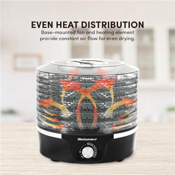 Food Dehydrator, 5 BPA-Free 11.4" Trays Adjustable Temperature Controls - Picture 3 of 7